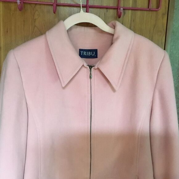 NWOT. Tribu Brand Women’s Size 10 Cashmere Blend Outdoor Jacket Soft Pink - Picture 4 of 11